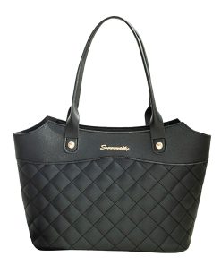 variant image0Fashion PU Leather Tote Bag Rhombic Jacquard Letter Label Simple Style Elegant Wild Street Female Women