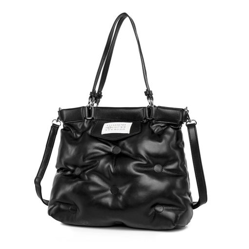 variant image0New 2023 Fashion Women Handbag Space Cotton Soft Casual Bags Patent Feather Down Shoulder Bag Women