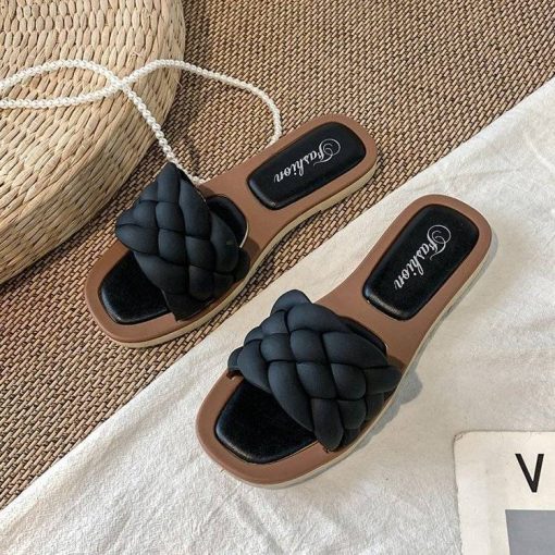 variant image0Summer Women Slippers Fashion PVC Female Outdoor BeachCasual Flat Flip Flop Indoor Woven Slippers Zapatillas Mujer