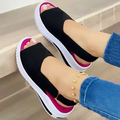 variant image0Thick Bottom Sandals Shoes Women Fish Mouth Women Shoe Beach Shoes For Women Ankle Strap Sandals