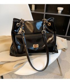variant image0Women s Casual Shoulder Bags Quality Oil Wax Skin Tote Bag Simple Brand Designer Handbag Female