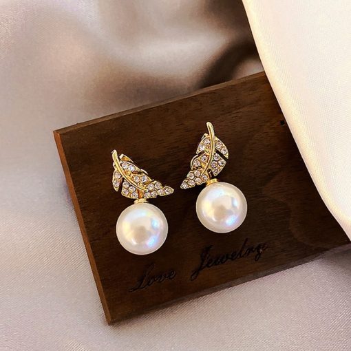 variant image102022 New Classic Elegant Imitation Pearl Dangle Earrings For Women Crystal Long Tassel Exquisite Drop Earring