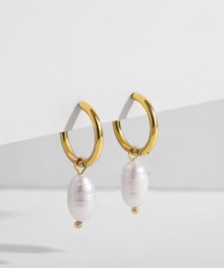 variant image11Bohemian Handmade Natural Stone Beads Hoop Earrings for Women Golden Color Stainless Steel Circle Huggie Hoops