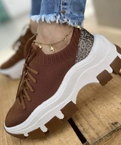 variant image12021 New Sock Sneakers Plaform Slip On Breathable Kniting Casual Women Shoes Good Quality Light Mesh