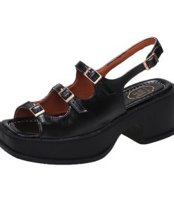 variant image12022 New Platform Sandals Ladies High Heels Summer Women s Shoes Wedge Sandals Open Toe Shallow