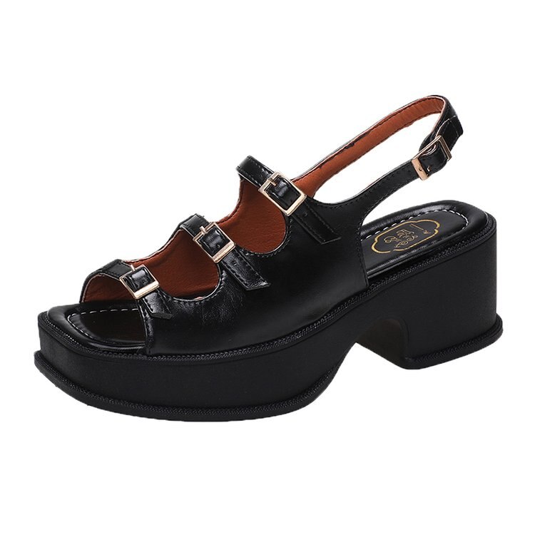 variant image12022 New Platform Sandals Ladies High Heels Summer Women s Shoes Wedge Sandals Open Toe Shallow