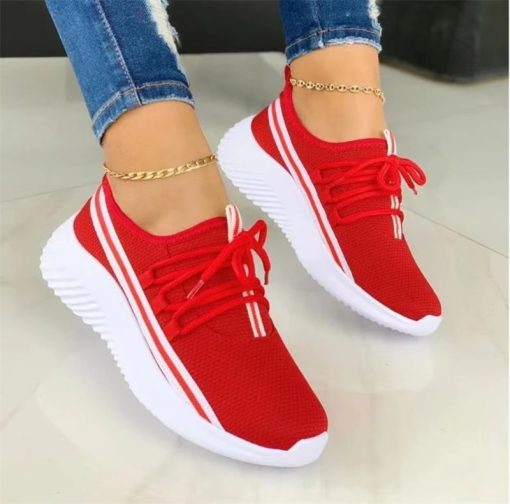 variant image12022 Women s Knitted Mesh Sneakers Fashion Soft Bottom Breathable Outdoor Leisure Walking Shoes Summer Women
