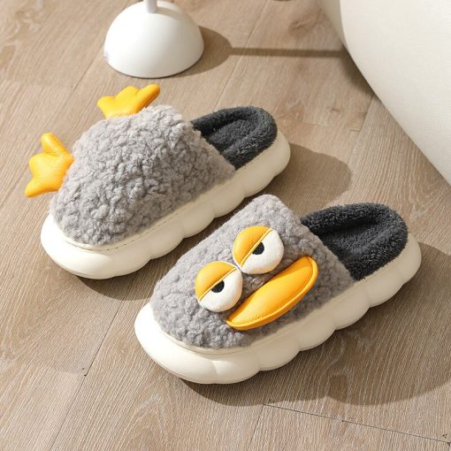 variant image1Cute Duck Slippers Women Shoes Winter Slippers Indoor House Shoes Warm Plush Slipper Couples Home Platform
