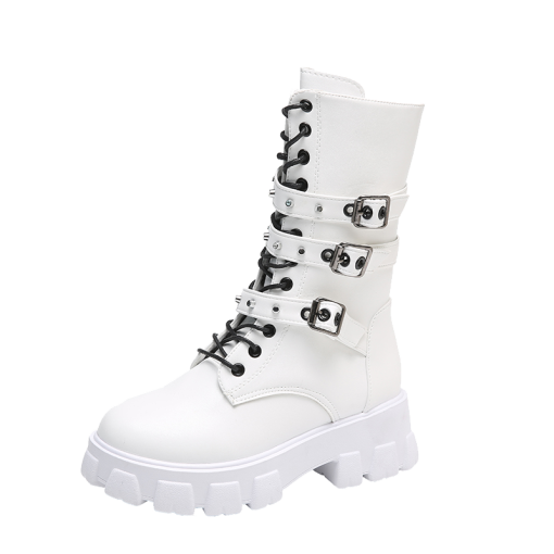variant image1Goth Boots Woman Winter 2022 WOMEN ANKLE BOOTS Platform Shoes Sneakers Studded Belt Buckle Punk Army