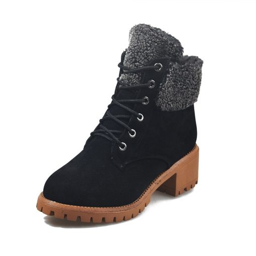variant image1Hot sale 2020 New sexy warm Suede Flip Ankle Boot Female High Heels Female Fashion Plus