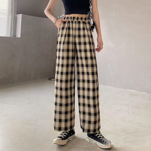 variant image1Max Length Summer Cotton Pants For Women High Waist Elastic Loose Baggy Women Trousers Casual Working
