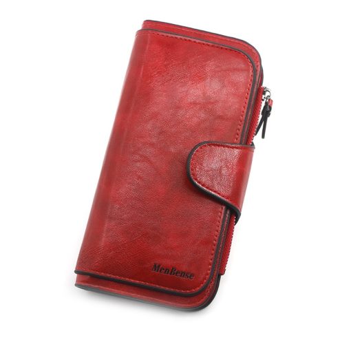 variant image1Women s wallet made of leather Wallets Three fold VINTAGE Womens purses mobile phone Purse Female