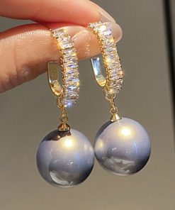 variant image22022 New Classic Elegant Imitation Pearl Dangle Earrings For Women Crystal Long Tassel Exquisite Drop Earring