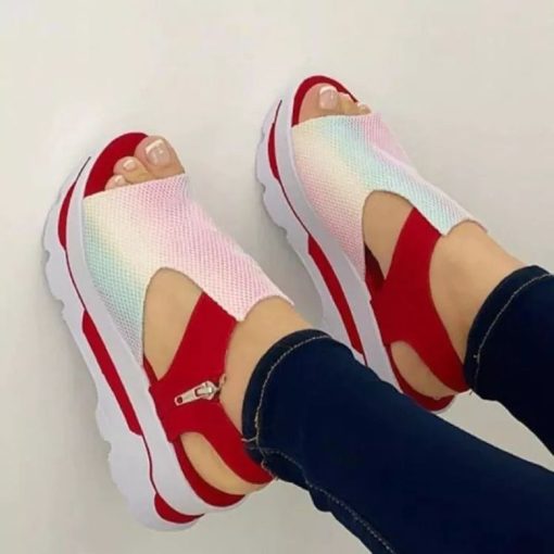 variant image22022 Summer Fashion Peep Toe Shoes of Women Wedge Platform Sandalias Women Plus Size Height Increase