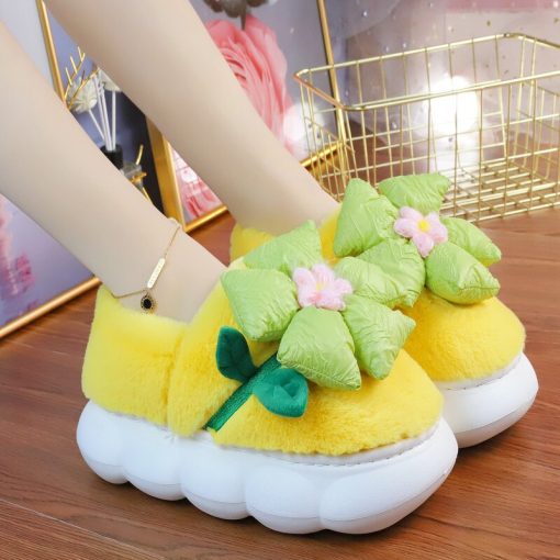 variant image2Cotton Slippers Women s Autumn And Winter Wear Cute And Sweet Indoor Home Thick soled Bag