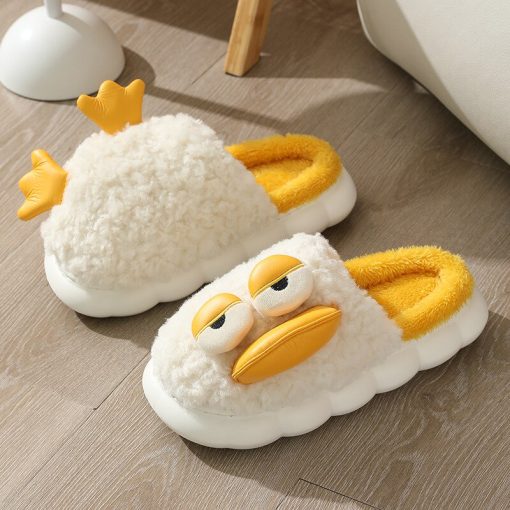 variant image2Cute Duck Slippers Women Shoes Winter Slippers Indoor House Shoes Warm Plush Slipper Couples Home Platform