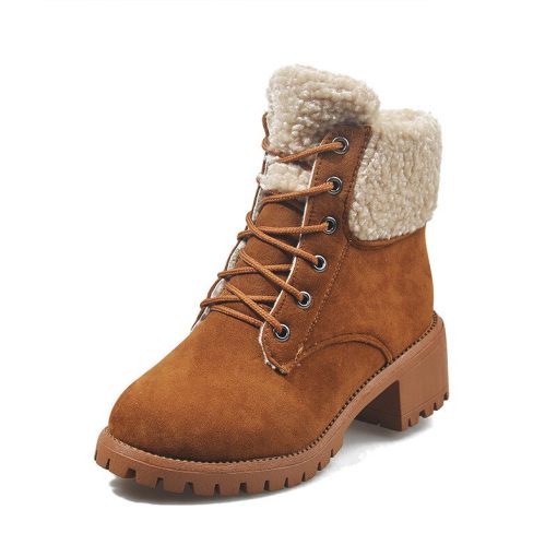 variant image2Hot sale 2020 New sexy warm Suede Flip Ankle Boot Female High Heels Female Fashion Plus