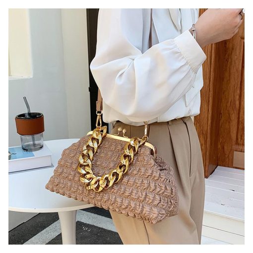 variant image2Luxury Designer Clip Crossbody Bags For Women 2022 Handbag Evening Clutches With Thick Chain Ladies Messenger