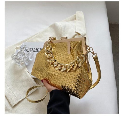 variant image2Solid Color Trend Weaving Crossbody Bags For Women 2022 Small Clutch Female Party Handbags And Purses