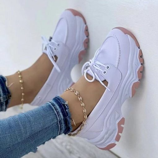 variant image32023 New Thick soled Women s Sports Shoes Fashion Casual Comfortable Slip on Flat Shoes Women