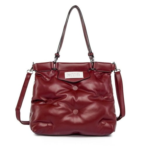 variant image4New 2023 Fashion Women Handbag Space Cotton Soft Casual Bags Patent Feather Down Shoulder Bag Women