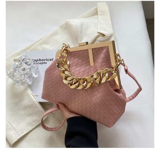 variant image5Solid Color Trend Weaving Crossbody Bags For Women 2022 Small Clutch Female Party Handbags And Purses