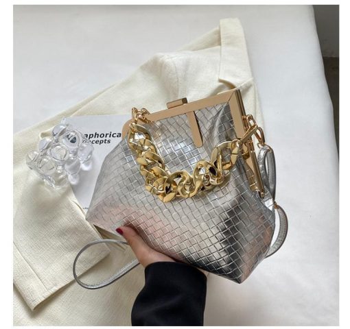 variant image6Solid Color Trend Weaving Crossbody Bags For Women 2022 Small Clutch Female Party Handbags And Purses