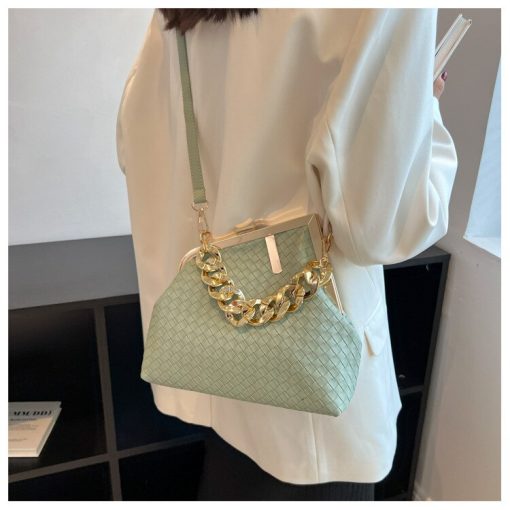 variant image8Solid Color Trend Weaving Crossbody Bags For Women 2022 Small Clutch Female Party Handbags And Purses