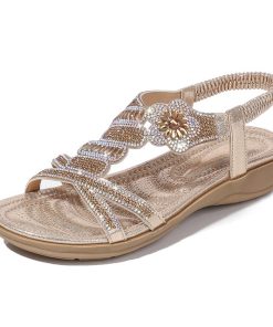 BEYARNE Fashion casual sandals women flat wedges party diamonds gladiator summer shoes girls low heels Sandalias.jpg 640x640 1