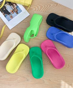 CaCzSummer Square Toe Platform thong Flip Flops Women clip toe Wedges Slippers designer Slides Shoes EVA