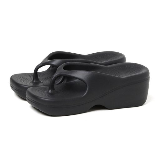 GnJKSummer Square Toe Platform thong Flip Flops Women clip toe Wedges Slippers designer Slides Shoes EVA