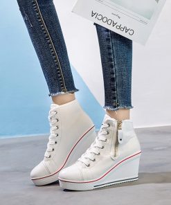 OZnk2022 Woman Platform Sneakers Women Casual Shoes Female Canvas Shoes Wedge Ladies Shoes Chunky Shoes Shoe