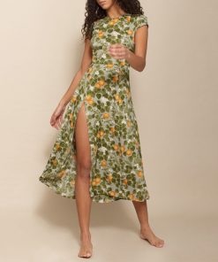 Women Dresses Summer 2021 O Neck Short Cap Sleeve Vintage Elegant Print Chiffon Midi Dress With.jpg 640x640 1
