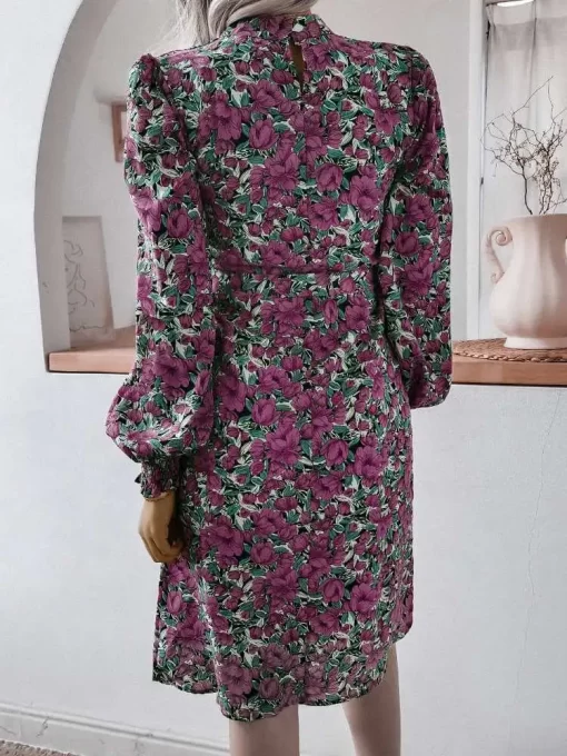 ZANZEA Elegant Leopard Print Sundress 2023 Women O Neck Long Puff Sleeve Party Dress Autumn Holiday.jpg 6