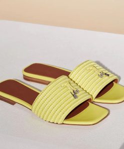 main image0High Quality 2022LP Leather Women Slippers Summer Embroidered Sandals and Slippers Flat Large Size Vacation Women