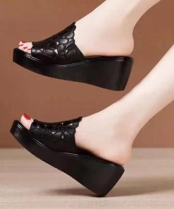 main image0Shoes for Women 2022 Summer Slope Heel Sandals Thick Bottom High Heel Waterproof Platform Fashion Slope