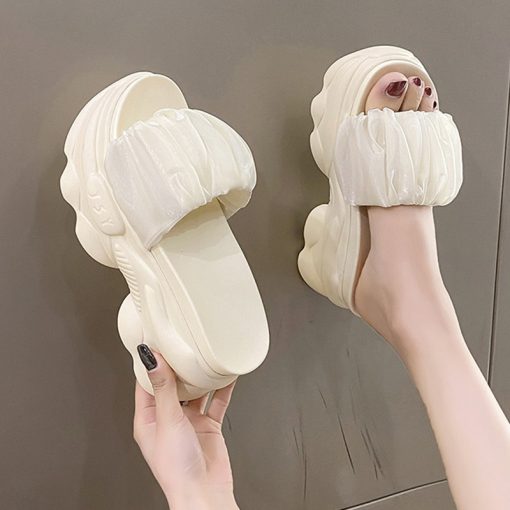 main image0Slippers Casual Shoes Woman 2022 On A Wedge Platform Pantofle Heeled Mules Luxury New Soft High
