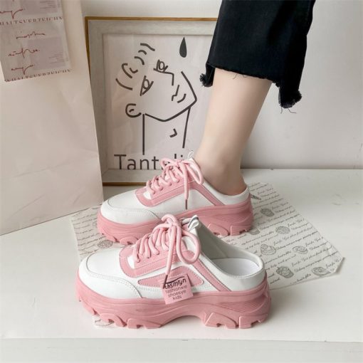 main image0Women Shoes 2022 New No Heel Daily Casual Shoes Non slip Lace Up Female Platform Shoes