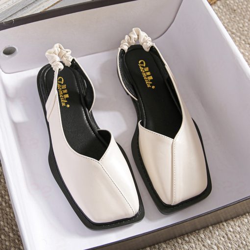 main image0Women s summer shoes 2022 Fashion Brand Design After strappy Square toe and half slippers Outer
