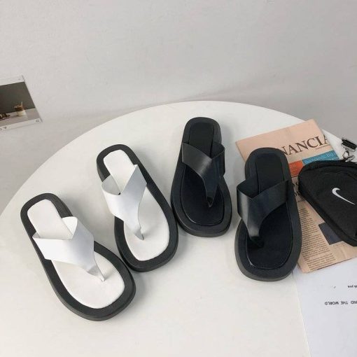 main image1Fashion Non slip Outer Beach Sandals Women s Slippers Summer Color Matching Platform Ladies Sandals Herringbone
