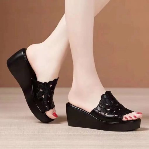 main image1Shoes for Women 2022 Summer Slope Heel Sandals Thick Bottom High Heel Waterproof Platform Fashion Slope