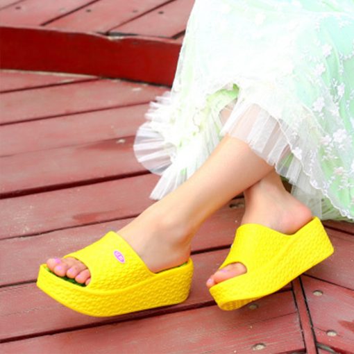 main image1Summer Woman Slippers Thick Bottom Platform Open Toe Females Shoes Solid Non Slip Ladies Sandals Wear