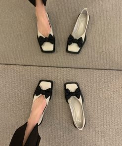 main image2Autumn New Comfortable Ladies Flat Shoes Personality Square Toe Shallow Mouth Slip on Loafers Ladies Casual