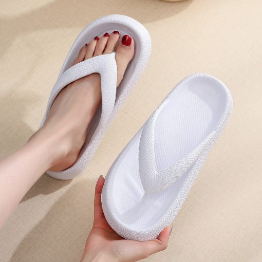 main image2Rimocy Soft Sole Platform Flip Flops Women Clip Toe Eva Non Slip Cloud Slippers Woman 2023