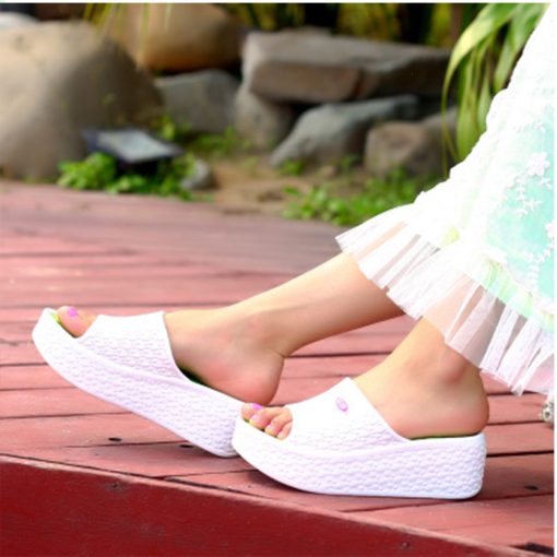 main image2Summer Woman Slippers Thick Bottom Platform Open Toe Females Shoes Solid Non Slip Ladies Sandals Wear