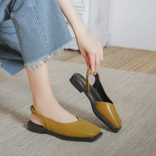 main image2Women s summer shoes 2022 Fashion Brand Design After strappy Square toe and half slippers Outer