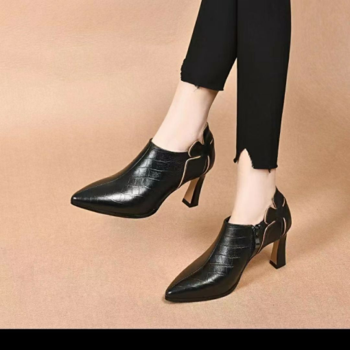 main image3Deep Mouth Solid Color Single Shoes 2022 Spring and Autumn New Thick Heel Fashion All match