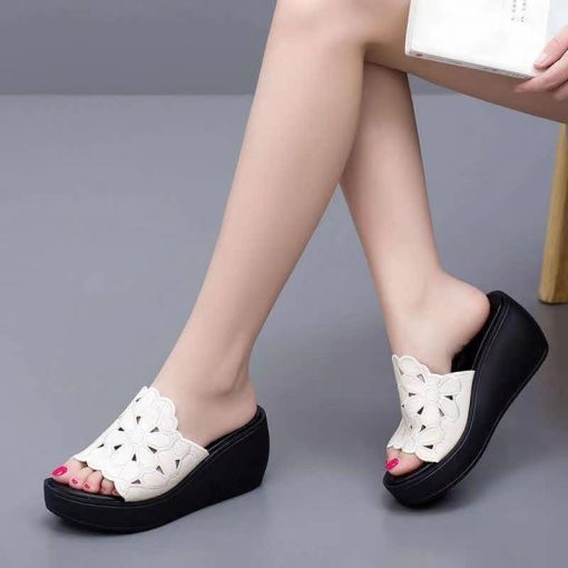 main image3Shoes for Women 2022 Summer Slope Heel Sandals Thick Bottom High Heel Waterproof Platform Fashion Slope