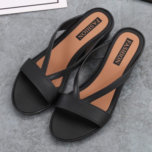 main image42022 NEW Low Heel Sandals Thick Soled Female Wedge Outdoor Sandals Casual Slippers for Women Summer