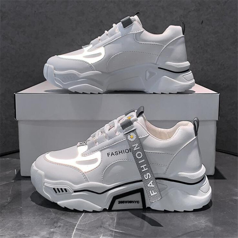 Women’s Spring Summer Shoes Reflective Platform Sneakers – Miggon